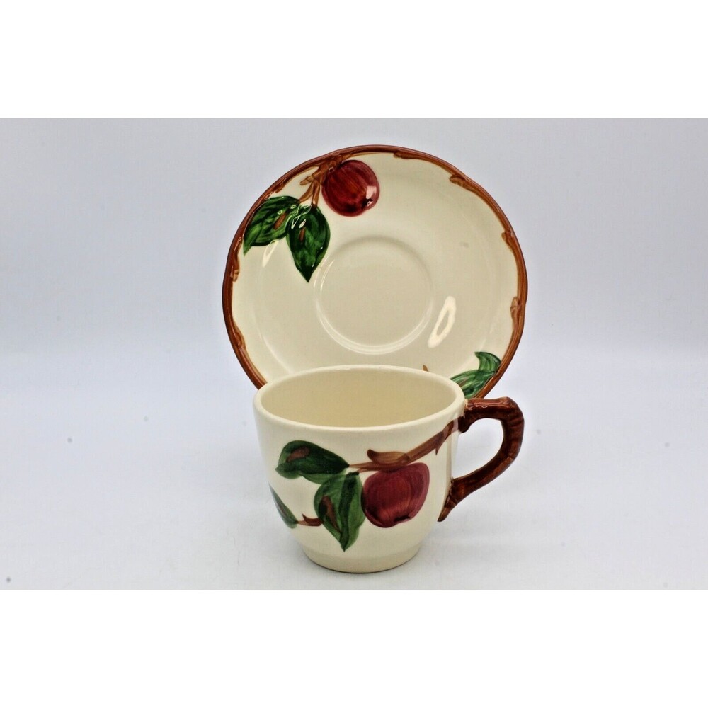 Franciscan Apple Tea Cup & Saucer Set Made in USA 1963-1964 Backstamp Vintage